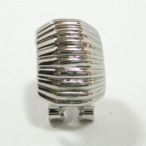 18k White Gold Plated Hoop Earrings Omega Back